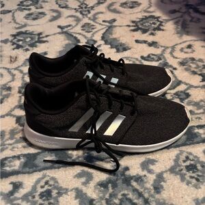 WOMENS SIZE 8.5 Adidas Black and Silver Cloudfoam Sneakers